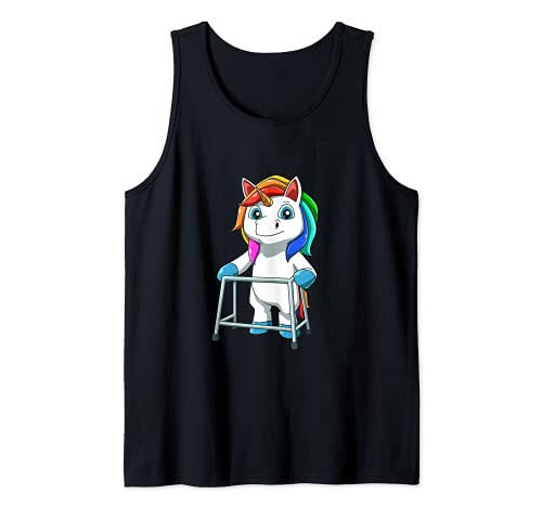 Divertida lesión de andador de unicornio Camiseta sin Mangas