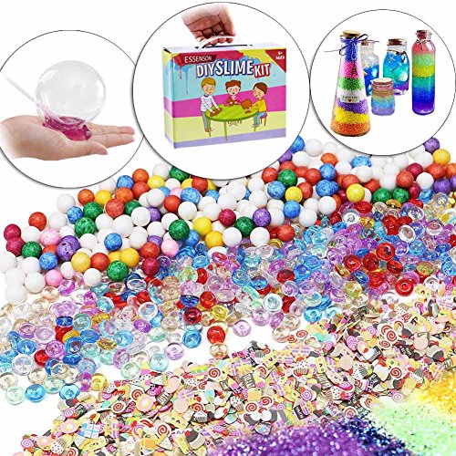 DIY Slime Kit Haz tu Propia Baba con 12 Colores de Baba de Cristal, Purpurina, Colgantes, rodajas de Fruta, Manualidades para niños de 6 a 12 años Regalo para niñas