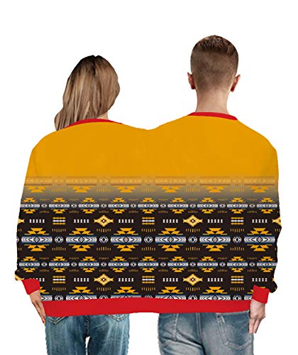 DLBJ Dos Personas Navidad Suéter,Uno-Pieza Parejas Pullover Cuello Redondo Manga Larga Novedad Sweatshirt,Suelto Navidad Suéter