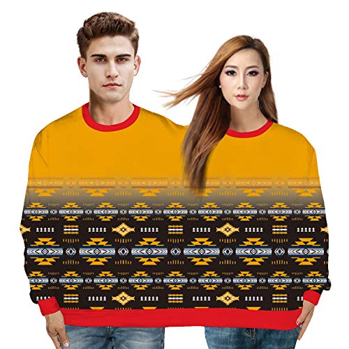 DLBJ Dos Personas Navidad Suéter,Uno-Pieza Parejas Pullover Cuello Redondo Manga Larga Novedad Sweatshirt,Suelto Navidad Suéter