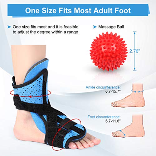 DOACT Fascitis Plantar Night Brace, Bracket Soporte para Fascitis Flantar, Orthotic Foot Brace Day para Hombres y Mujeres, con Correas de Tensión para Aliviar el Dolor,Arch support,Tener Bola Masaje