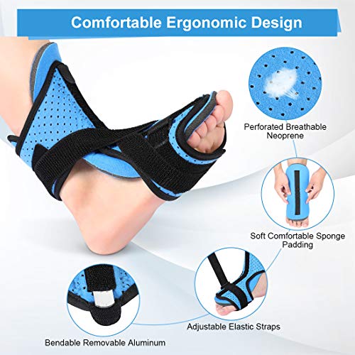 DOACT Fascitis Plantar Night Brace, Bracket Soporte para Fascitis Flantar, Orthotic Foot Brace Day para Hombres y Mujeres, con Correas de Tensión para Aliviar el Dolor,Arch support,Tener Bola Masaje