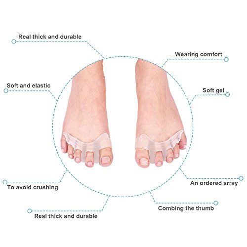 Doact Separadores de Dedos del Pie de Gel Separador de Dedos del Pie (1 Pares) para Hallux Valgus Hammer Tratamiento de los Dedos del Pie, Alivio de la Dolor en el Pie