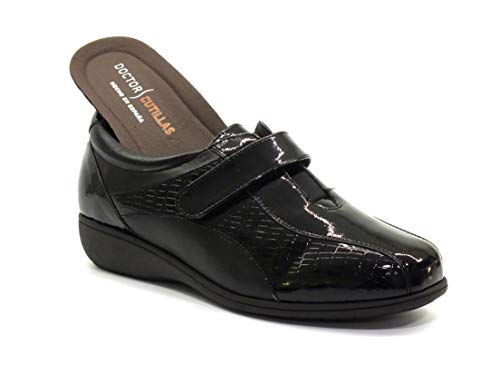 DOCTOR CUTILLAS - 1VELCRO NAPA Coco Charol Class Suela: Goma con: Velcro para: Mujer Color: Negro Talla:38