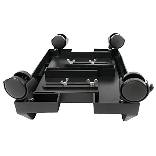 Donkey pc - Soporte Ordenador sobremesa Ajustable para tu Ordenador de sobremesa. Soporte CPU bajo Mesa 4 Ruedas con Bloqueo y Giro de 360. Compatible con la mayoría de pc sobremesa. Negro.