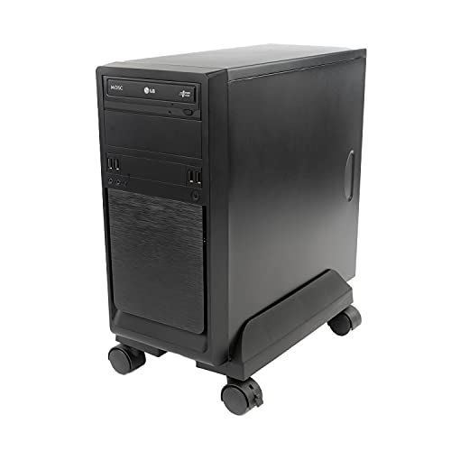 Donkey pc - Soporte Ordenador sobremesa Ajustable para tu Ordenador de sobremesa. Soporte CPU bajo Mesa 4 Ruedas con Bloqueo y Giro de 360. Compatible con la mayoría de pc sobremesa. Negro.