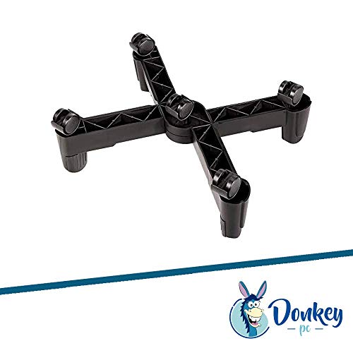 Donkey pc - Soporte para CPU, Soporte para PC Ajustable hasta 25cms. 5 Ruedas con Freno. Soporta hasta 25kg. Ajustable para Dispositivos Entre 5 y 25cms. 100% ergonómico.