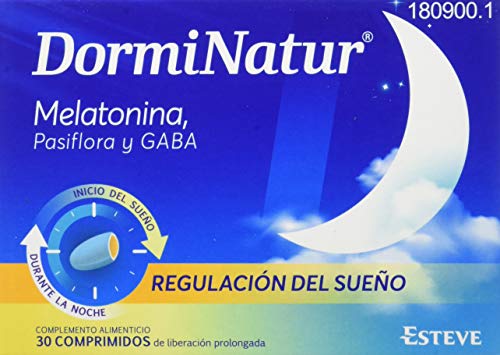 DORMINATUR COMPRIMIDOS. Complemento alimenticio con melatonina y pasiflora. 30 comprimidos. Regulación del sueño.