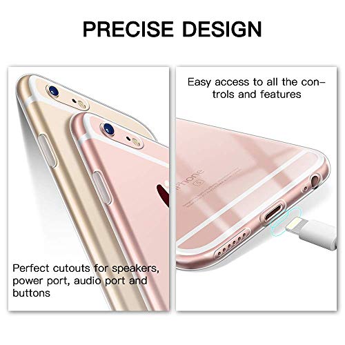 DOSMUNG Funda para iPhone 6 iPhone 6s, Ultra Fina Suave TPU Gel Carcasa, Anti- Choques, Anti- Arañazos, Protección a Bordes y Cámara, Carcasa para iPhone 6/6s - Transparente