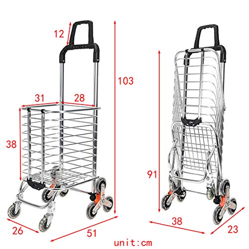 DoubleBlack Carros de Compra Plegable 8 Ruedas Carrito Compra Sube Escaleras