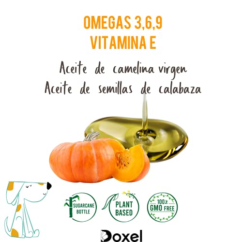 DOXEL Original 4ALL-1litro - Aceite para Perros| Suplemento Natural | Sistema Inmunitario Reforzado| Articulaciones| Pelo Brillante| Piel| Ácidos grasos Omega 3 6 9| Vitamina E| Alergias