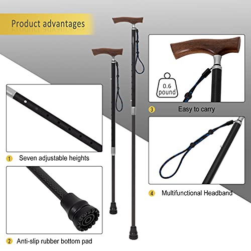 DRAGON CARBON Bastones Extensible para Mayores Bastones Paseo Fibra de Carbono Ajustable Bastón Plegable Bastones para Caminar Ancianos Bastones para Hombres Mujeres Bastón para Caminar Mayores(PLATA)