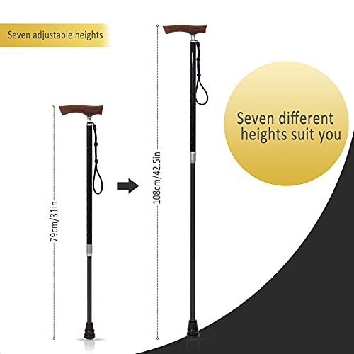 DRAGON CARBON Bastones Extensible para Mayores Bastones Paseo Fibra de Carbono Ajustable Bastón Plegable Bastones para Caminar Ancianos Bastones para Hombres Mujeres Bastón para Caminar Mayores(PLATA)