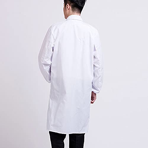 Dreafly Bata de Laboratorio Higiene Industria alimentaria Almacén Laboratorio Doctores Ropa de Trabajo médica Estudiantes Doctores Uniforme Adulto Disfraz Traje Ropa Bata Blanca