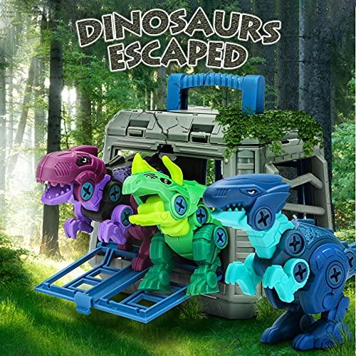 Dreamon Dinosaurios Juguetes para Niños con Jaula Taladro Eléctrico, Educativo Regalos Construcción Juguetes para niños 4 años