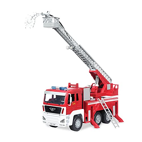 DRIVEN by Battat WH1213Z Serie estándar Juguete de Fuego Escalera Extensible, Luces y Sonidos, Camiones y vehículos de Trabajo para niños a Partir de 3 años, Rojo, Escala 1: 16