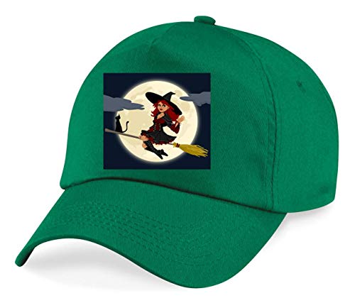 Druckerlebnis24 - Gorra de béisbol para hombre y mujer, diseño de bruja verde Chidren