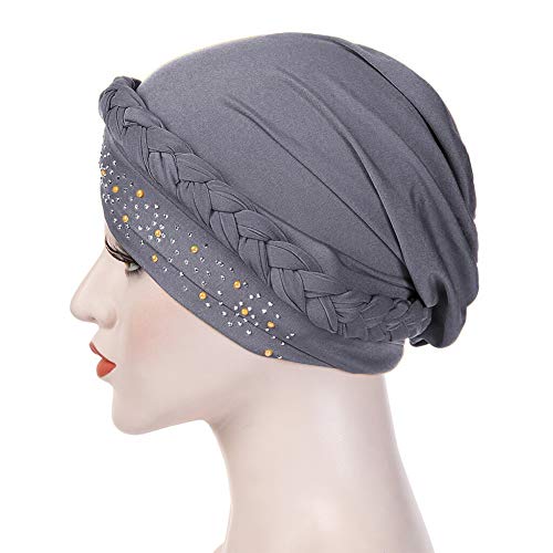 Dsaren Gorros Oncologicos Dormir Suave Turbante Quimioterapia Mujer Slouchy Beanie Gorro Pañuelo Quimio para Pèrdida de Pelo Cáncer (Gris)