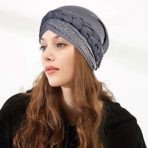 Dsaren Gorros Oncologicos Dormir Suave Turbante Quimioterapia Mujer Slouchy Beanie Gorro Pañuelo Quimio para Pèrdida de Pelo Cáncer (Gris)