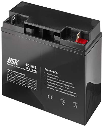 DSK 10365 - Batería plomo tecnología Gel 12V 17 Ah, Negro. Ideal para cualquier aparato de movilidad eléctrica