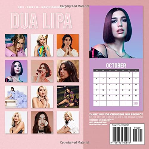 Dua Lipa 2022 Calendar: OFFICIAL Dua Lipa Calendar with Monthly Tabs and Notes Section. Dua Lipa Monthly Weekly Square Calendar with 18 Exclusive Photos for Decor . Kalendar Calendario Calendrier