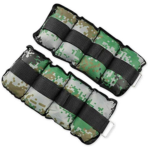 Ducomi Juri Pesas Tobillos y Muñecas-Tobilleras Deportivas Pulseras Gimnasio y Hogar-Ideal para Deportes y Entrenamiento-Mejora el Tono Muscular de Las Extremidades (Camuflaje, 2 x 3 kg)