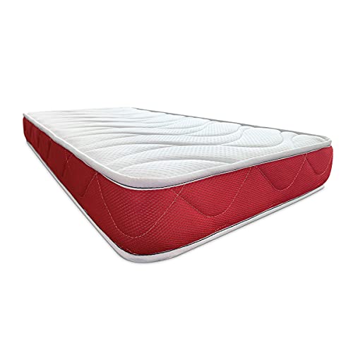 Duérmete Online Pack Colchón Viscoelástico de 70 x 140 cm + Bajera Protectora Tencel + Almohada Cuna Tacto Suave, Red, 70 x 140