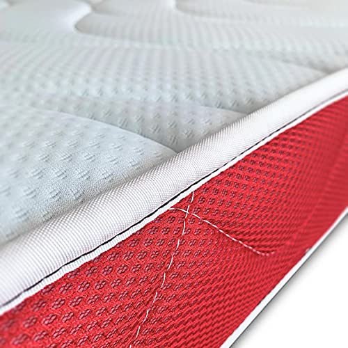 Duérmete Online Pack Colchón Viscoelástico de 70 x 140 cm + Bajera Protectora Tencel + Almohada Cuna Tacto Suave, Red, 70 x 140