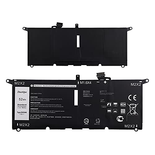 Duotipa Batería de repuesto DXGH8 compatible con Dell XPS 13 9370 XPS 13 9380 7,6 V 52WH H754V G8VCF 52WH