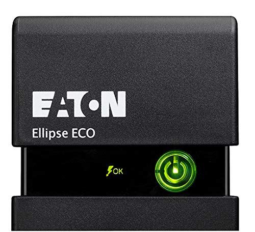 Eaton Ellipse ECO 650 DIN - Sistema de Alimentación Ininterrumpida (SAI) de 650 VA con Protección contra Sobrevoltaje (4 salidas Schuko), Negro, 400 W