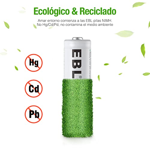 EBL 1100mAh AAA Ni-MH 1200 Ciclo de Pilas Recargables de 1,2V para los Equipos Domésticos con Estuches de Almacenamiento (8 Piezas)