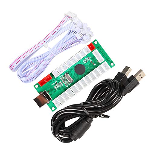 EG STARTS 2 jugadores Classic Arcade Contest DIY Kits USB Encoder to PC 5 Pin Joystick + Chrome LED iluminado Pulsador 1 y 2 jugadores Botones de monedas para Arcade Mame Raspberry Pi 2 3 3B Games