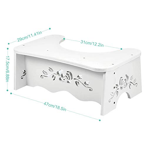 Ejoyous Taburete para inodoro de baño Squatty Potty, para evitar hemorroides, irritación, hinchazón, antideslizante, 49,6 x 29,5 x 5,3 cm