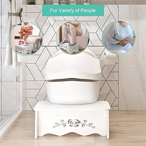 Ejoyous Taburete para inodoro de baño Squatty Potty, para evitar hemorroides, irritación, hinchazón, antideslizante, 49,6 x 29,5 x 5,3 cm