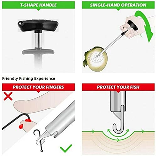 EKYJ Separador de anzuelos de Pesca portátil Pesca rápido Gancho de Acero Inoxidable en Forma de T removedor Forzosa de Pescado Extractores Herramientas Gancho Herramientas de Pesca (Color : A4)