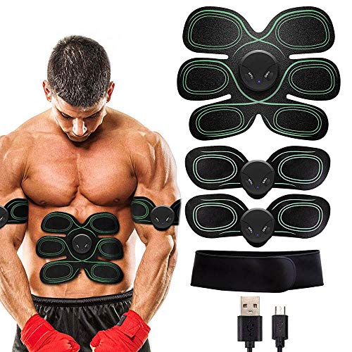 Electroestimulador Estimulador muscular EMS Entrenador de abdominales Cinturón abdominal USB recargable Gimnasio casero Músculos Toner Electroestimulador con cinturón de soporte Ejercicio En Casa