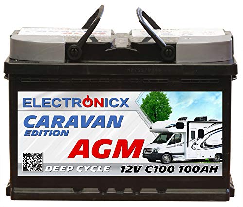 Electronicx Caravan Edition V2 - Batería AGM,100 Ah, 12 V, para autocaravana, barco