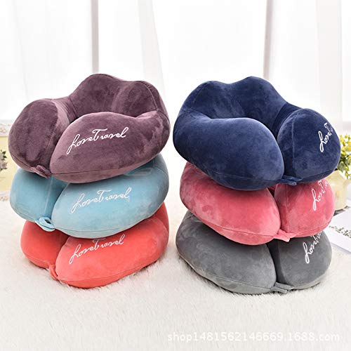 Emorias 1 Pcs Almohada en Forma de U Viaje para Aviones Suave Cojín de Cuello Niños y Adultos Dormir Travel Pillow Kit Almohadilla Accesorios - Azul Oscuro