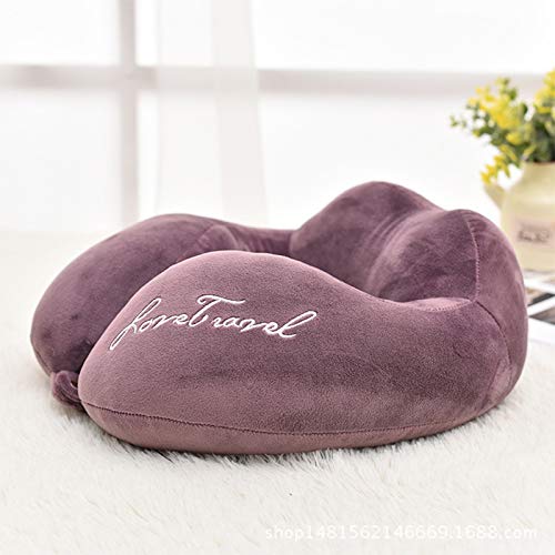 Emorias 1 Pcs Almohada en Forma de U Viaje para Aviones Suave Cojín de Cuello Niños y Adultos Dormir Travel Pillow Kit Almohadilla Accesorios - Azul Oscuro