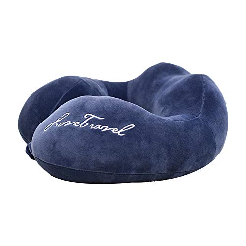 Emorias 1 Pcs Almohada en Forma de U Viaje para Aviones Suave Cojín de Cuello Niños y Adultos Dormir Travel Pillow Kit Almohadilla Accesorios - Azul Oscuro