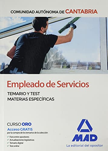 Empleado de Servicios de la Comunidad Autónoma de Cantabria. Temario y test materias especificas