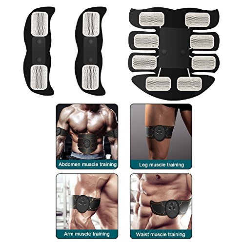 EMS Entrenador muscular estimulante, dispositivo estimulante para ejercicios musculares abdominales y entrenamiento muscular de peso para hombres y mujeres (brazo y abdomen)