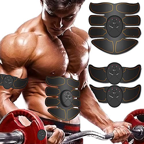 EMS Entrenador muscular estimulante, dispositivo estimulante para ejercicios musculares abdominales y entrenamiento muscular de peso para hombres y mujeres (brazo y abdomen)