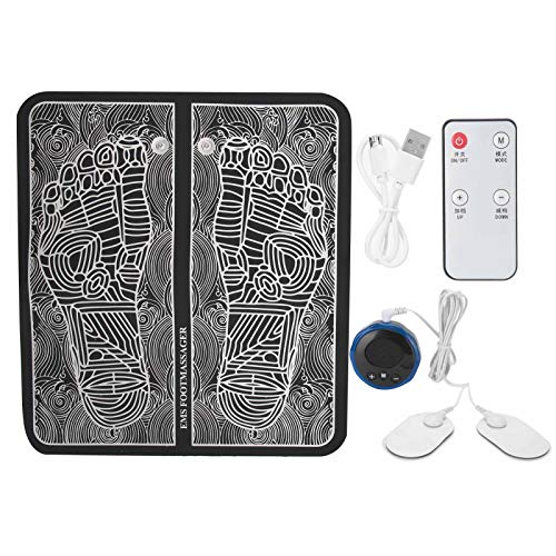 EMS Foot Massager Almohadilla eléctrica para masaje de pies, EMS Foot Massager Arrugas Portátil para la circulación sanguínea Alivio del dolor muscular con 6 modos y 9 engranajes