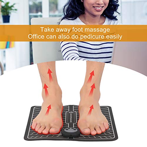 EMS Foot Massager USB recargable estimulador de pies eléctrico masajeador 6 modos 9 intensidad, mejora la circulación, relaja la rigidez de los músculos alivia el dolor de pies y piernas