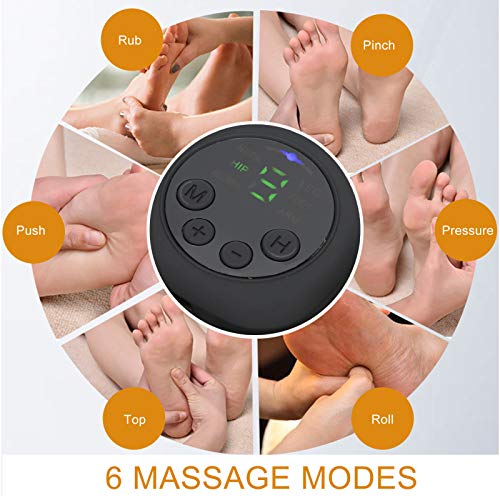 EMS Foot Massager USB recargable estimulador de pies eléctrico masajeador 6 modos 9 intensidad, mejora la circulación, relaja la rigidez de los músculos alivia el dolor de pies y piernas