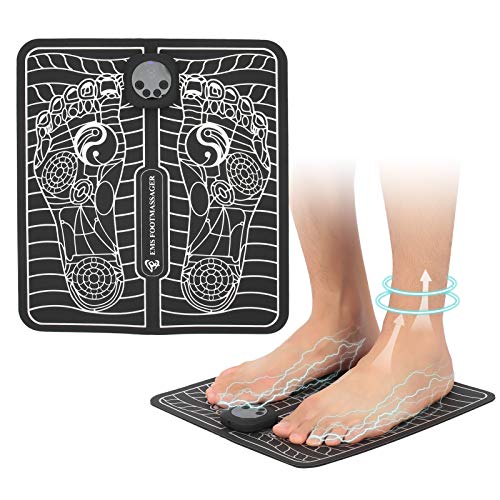 EMS Foot Massager USB recargable estimulador de pies eléctrico masajeador 6 modos 9 intensidad, mejora la circulación, relaja la rigidez de los músculos alivia el dolor de pies y piernas