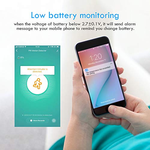 eMylo ZigBee Detector de Movimiento PIR Detector de Movimiento infrarrojo pasivo inalámbrico Detección de intrusión de Seguridad Sensor de Alarma de Movimiento del Cuerpo Humano infrarrojo Giratorio