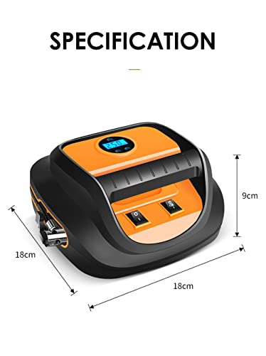 Encendedor De Cigarrillos con Compresor De Aire: Inflado RáPido En 60 Segundos MedicióN Precisa De La PresióN con ManóMetro De NeumáTicos Y Adaptadores De VáLvulas para BáSquetbol De NeumáTicos De C