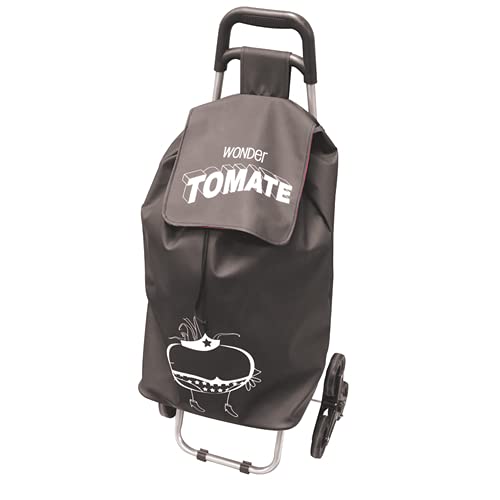 ENTRE TEMPS SH1523 - Carrito de la Compra para Caminar Shopping Ludik, Impermeable, 6 Ruedas, PVC, Negro, 40,5 x 37 x 93,2 cm